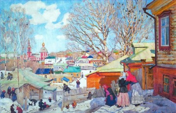 jour ensoleillé de printemps 1910 Konstantin Yuon Peinture à l'huile